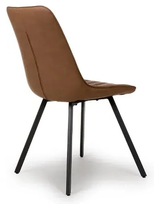 Miro Dining Chair Set of 2 - Tan, Faux Leather