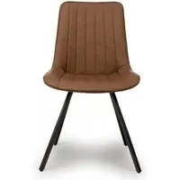 Miro Dining Chair Set of 2 - Tan, Faux Leather