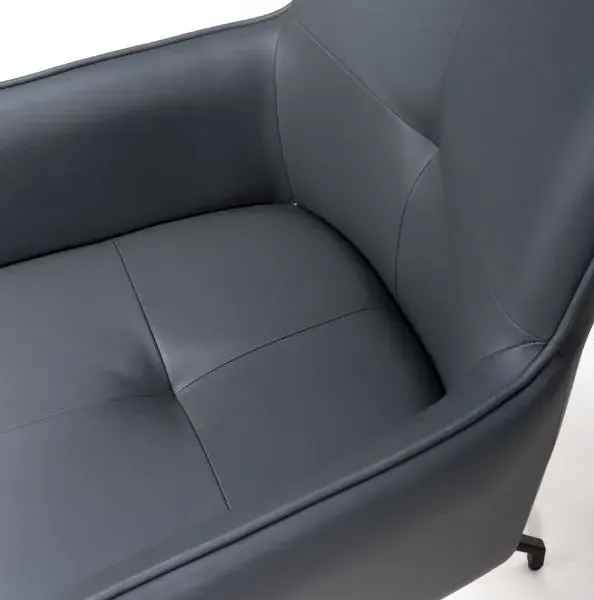 Nix Swivel Dining Chair - Grey, Faux Leather