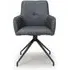 Nix Swivel Dining Chair - Grey, Faux Leather