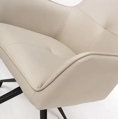 Nix Swivel Dining Chair - Taupe, Faux Leather