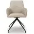 Nix Swivel Dining Chair - Taupe, Faux Leather