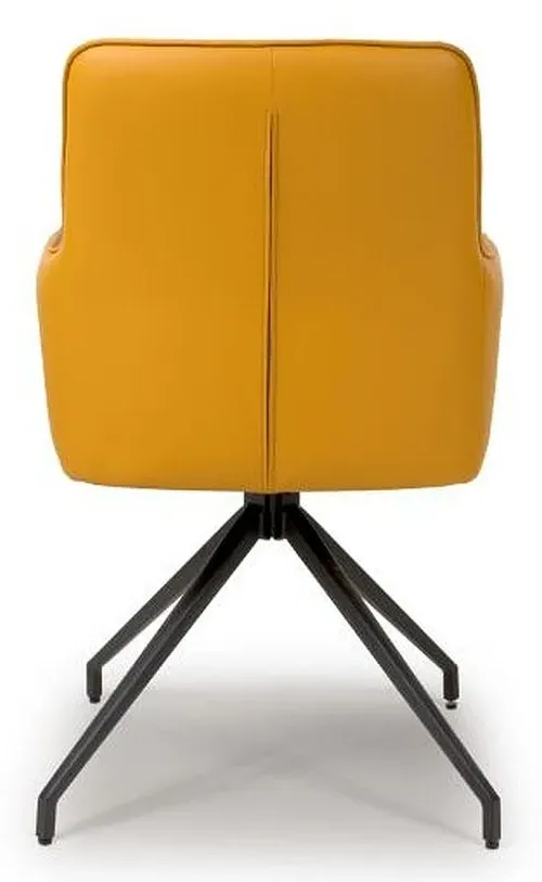 Nix Swivel Dining Chair - Yellow, Faux Leather