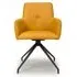 Nix Swivel Dining Chair - Yellow, Faux Leather