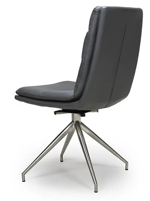 Nobo Swivel Dining Chair - Grey, Faux Leather