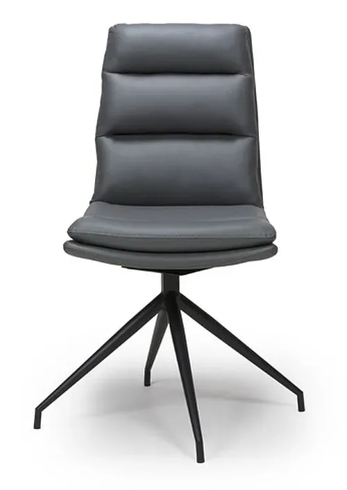 Nobo Swivel Dining Chair - Grey, Faux Leather