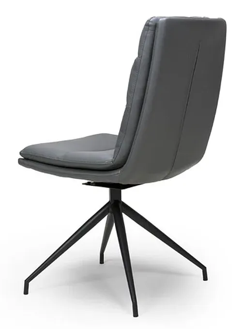 Nobo Swivel Dining Chair - Grey, Faux Leather
