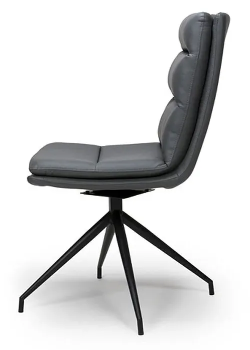 Nobo Swivel Dining Chair - Grey, Faux Leather