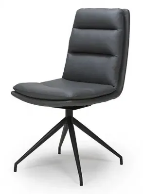 Nobo Swivel Dining Chair - Grey, Faux Leather image