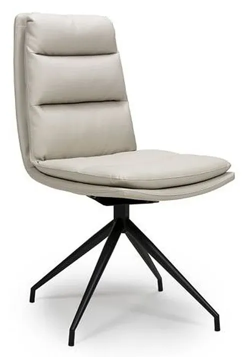 Nobo Swivel Dining Chair - Taupe, Faux Leather