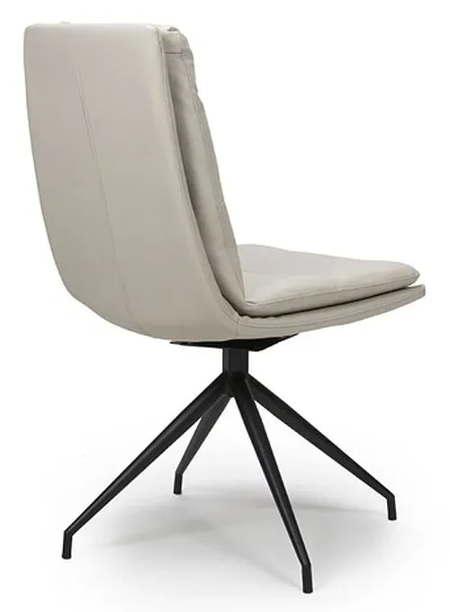 Nobo Swivel Dining Chair - Taupe, Faux Leather