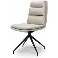 Nobo Swivel Dining Chair - Taupe, Faux Leather