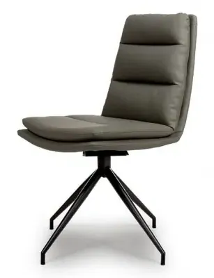 Nobo Swivel Dining Chair - Truffle, Faux Leather