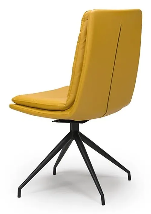 Nobo Swivel Dining Chair - Yellow, Faux Leather