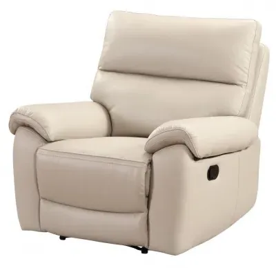 Rocco Recliner Armchair - Cream, Leather image