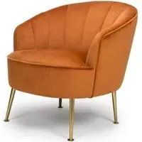 Stella Accent Chair - Orange, Fabric