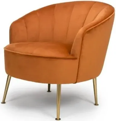 Stella Accent Chair - Orange, Fabric image