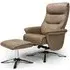 Texas Swivel Recliner Chair with Footstool - Caramel, Faux Leather