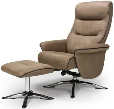 Texas Swivel Recliner Chair with Footstool - Caramel, Faux Leather