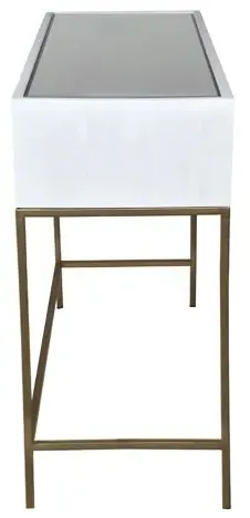 Verona 2 Drawer Console Table - White, High Gloss