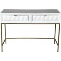 Verona 2 Drawer Console Table - White, High Gloss