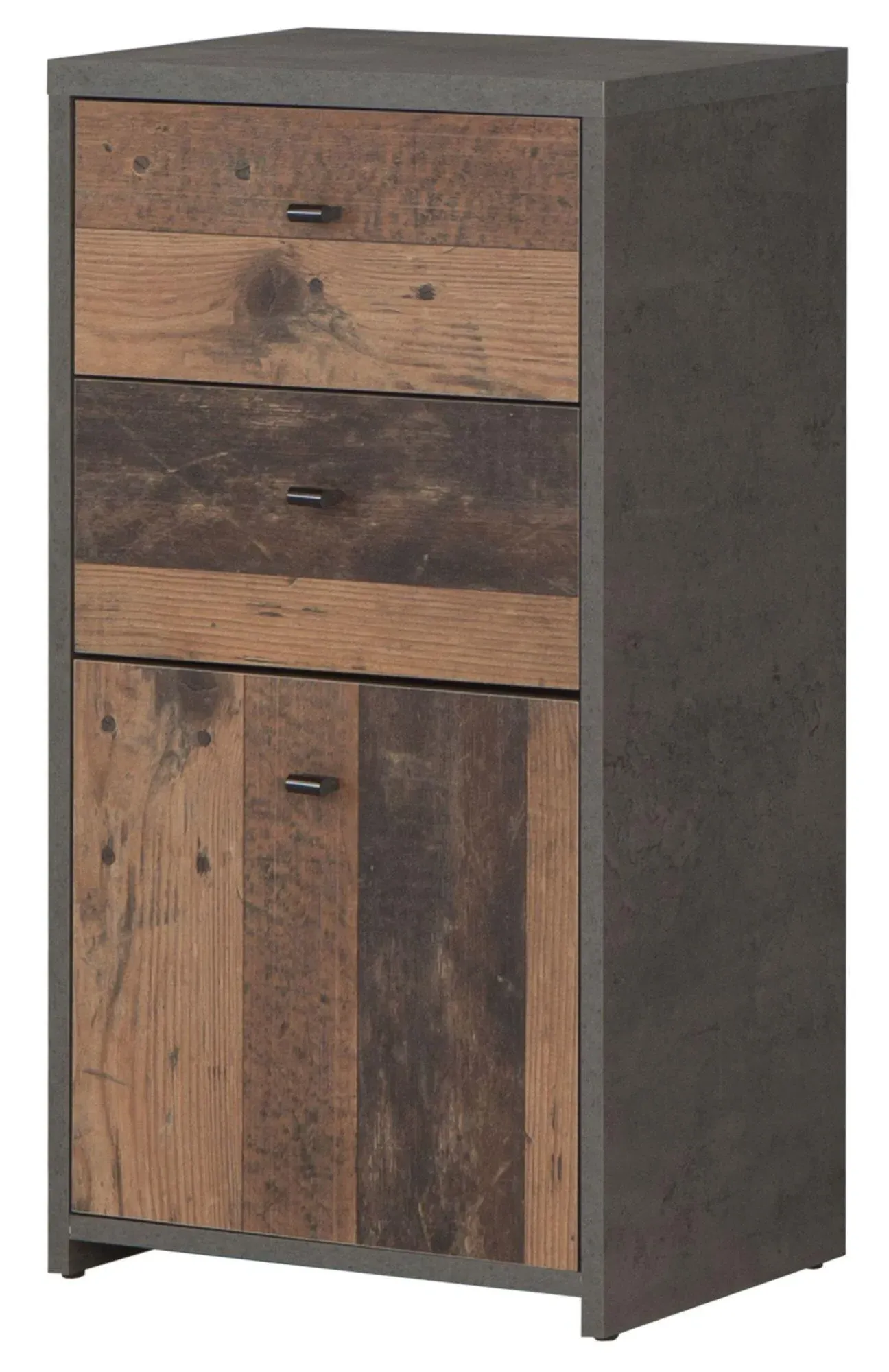 2 Drawer 1 Door Cabinet - Grey, Wood