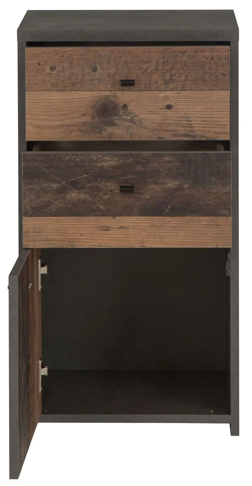 2 Drawer 1 Door Cabinet - Grey, Wood