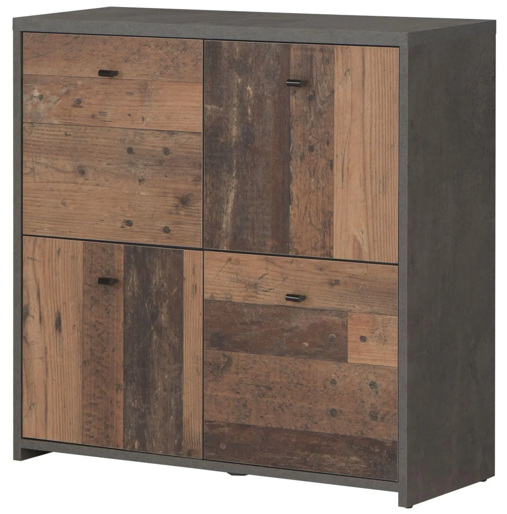 4 Door Storage Cabinet - Grey, Wood