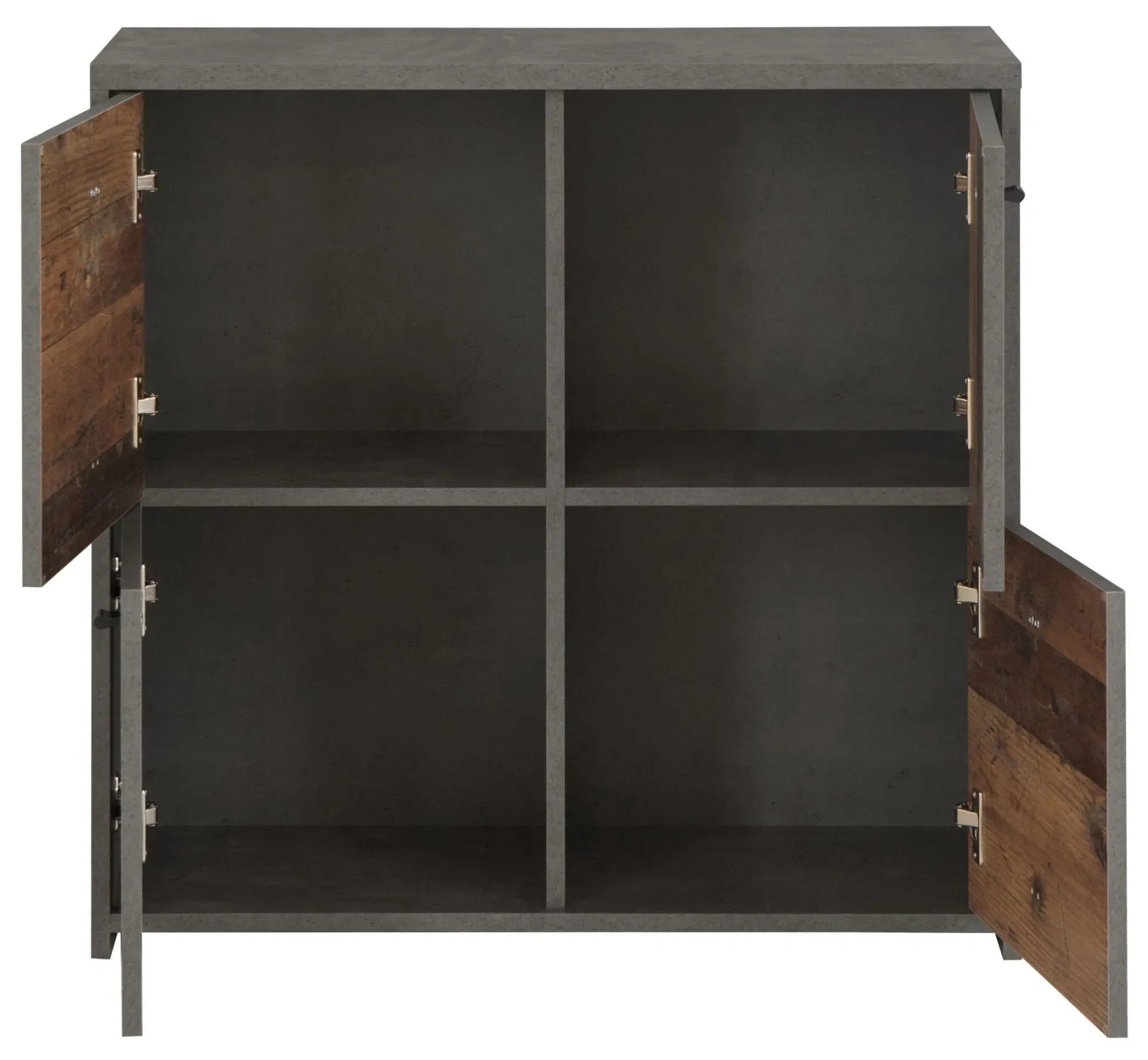4 Door Storage Cabinet - Grey, Wood