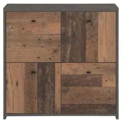 4 Door Storage Cabinet - Grey, Wood image