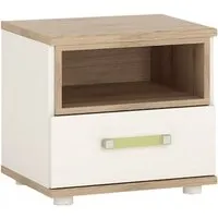 4Kids 1 Drawer Bedside Cabinet - White, Oak