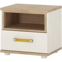 4Kids 1 Drawer Bedside Cabinet - White, Oak