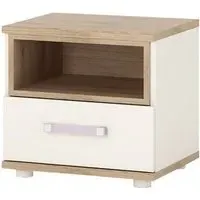 4Kids 1 Drawer Bedside Cabinet - White, Oak