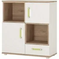 4Kids 2 Door Cupboard with Storage - White, Oak