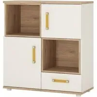 4Kids 2 Door Cupboard with Storage - White, Oak
