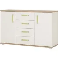 4Kids 2 Door Sideboard with Lemon Handle - White, Oak
