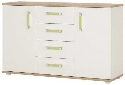 4Kids 2 Door Sideboard with Lemon Handle - White, Oak