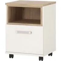 4Kids Mobile Desk with Storage - White, Oak