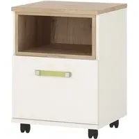 4Kids Mobile Desk with Storage - White, Oak