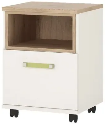 4Kids Mobile Desk with Storage - White, Oak