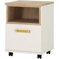 4Kids Mobile Desk with Storage - White, Oak