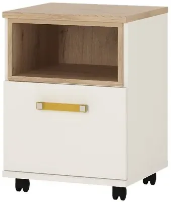 4Kids Mobile Desk with Storage - White, Oak