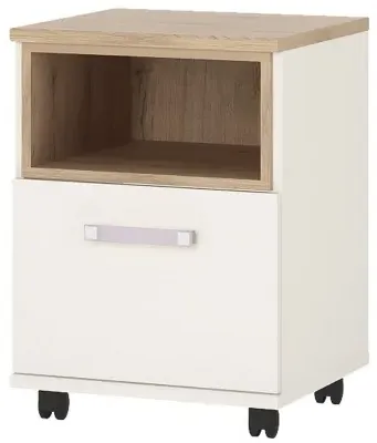 4Kids Mobile Desk with Storage - White, Oak image