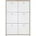 6 Door Storage Cabinet - Oak, White