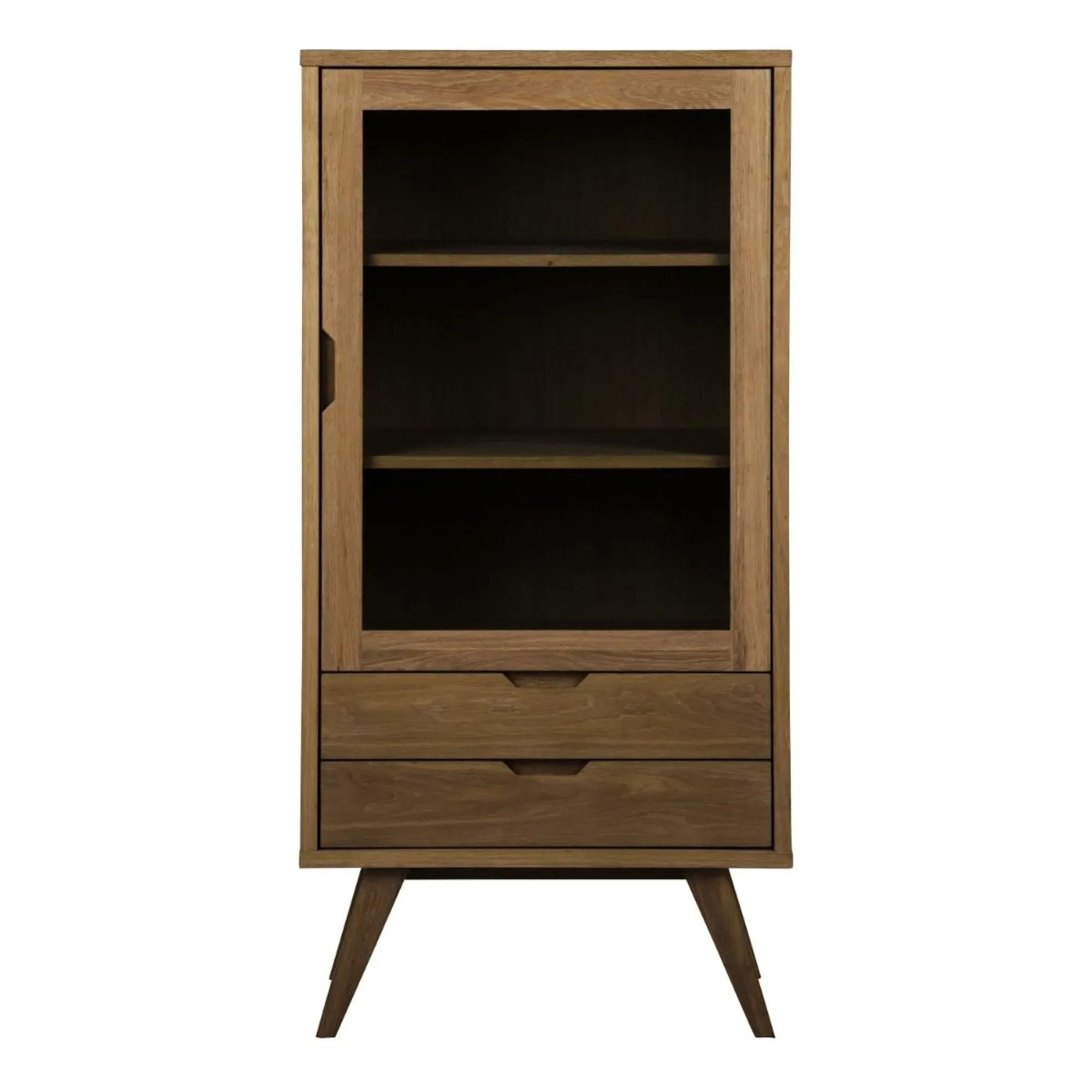 A-Line 2 Drawer Display Cabinet - Smoked Oak
