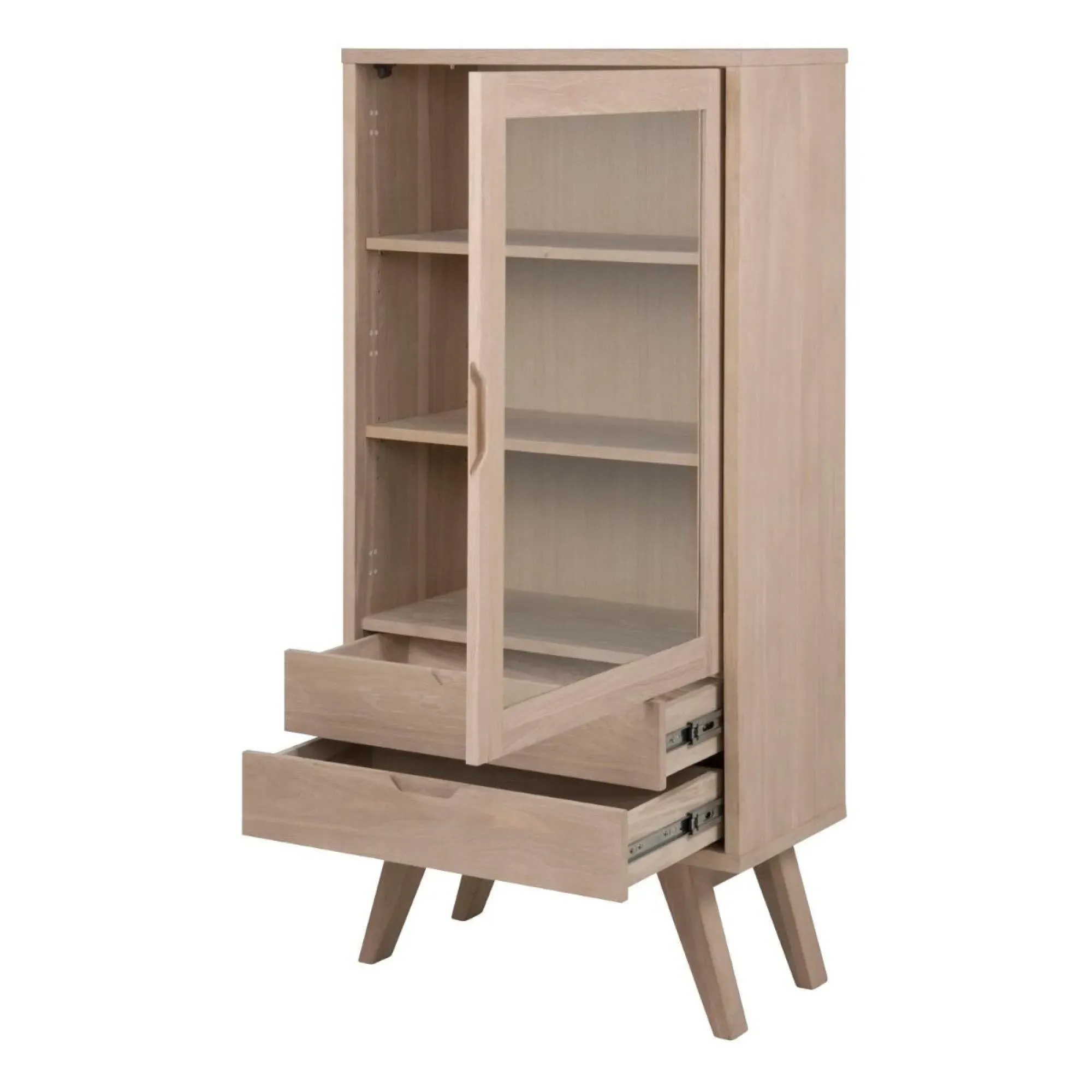 A-Line 2 Drawer Display Cabinet - Smoked Oak