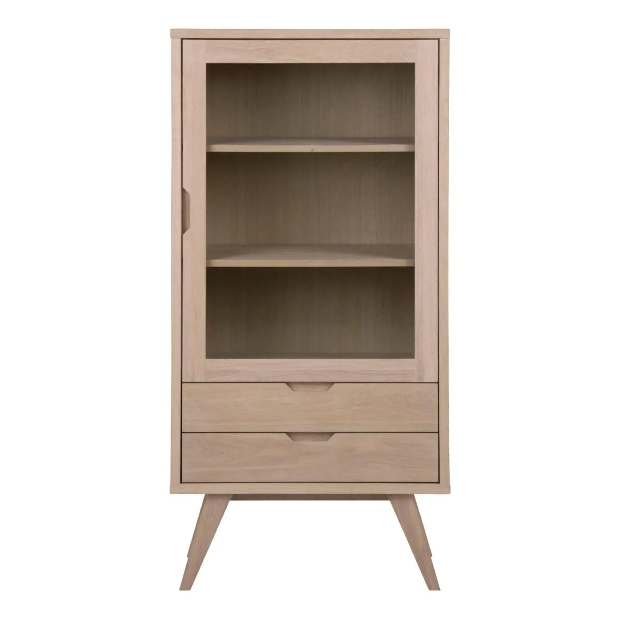 A-Line 2 Drawer Display Cabinet - White Oak