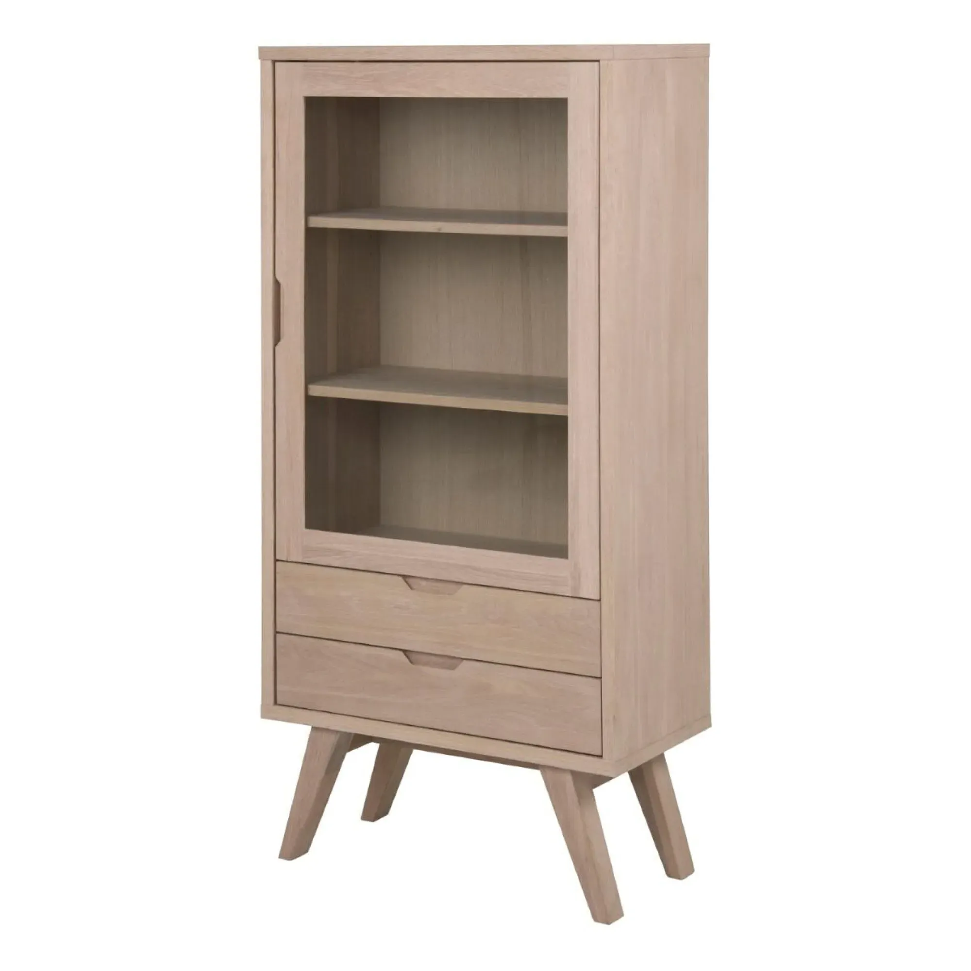 A-Line 2 Drawer Display Cabinet - White Oak