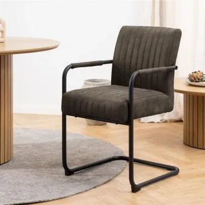 Adele Dining Chair Set of 2 - Grey, Fabric