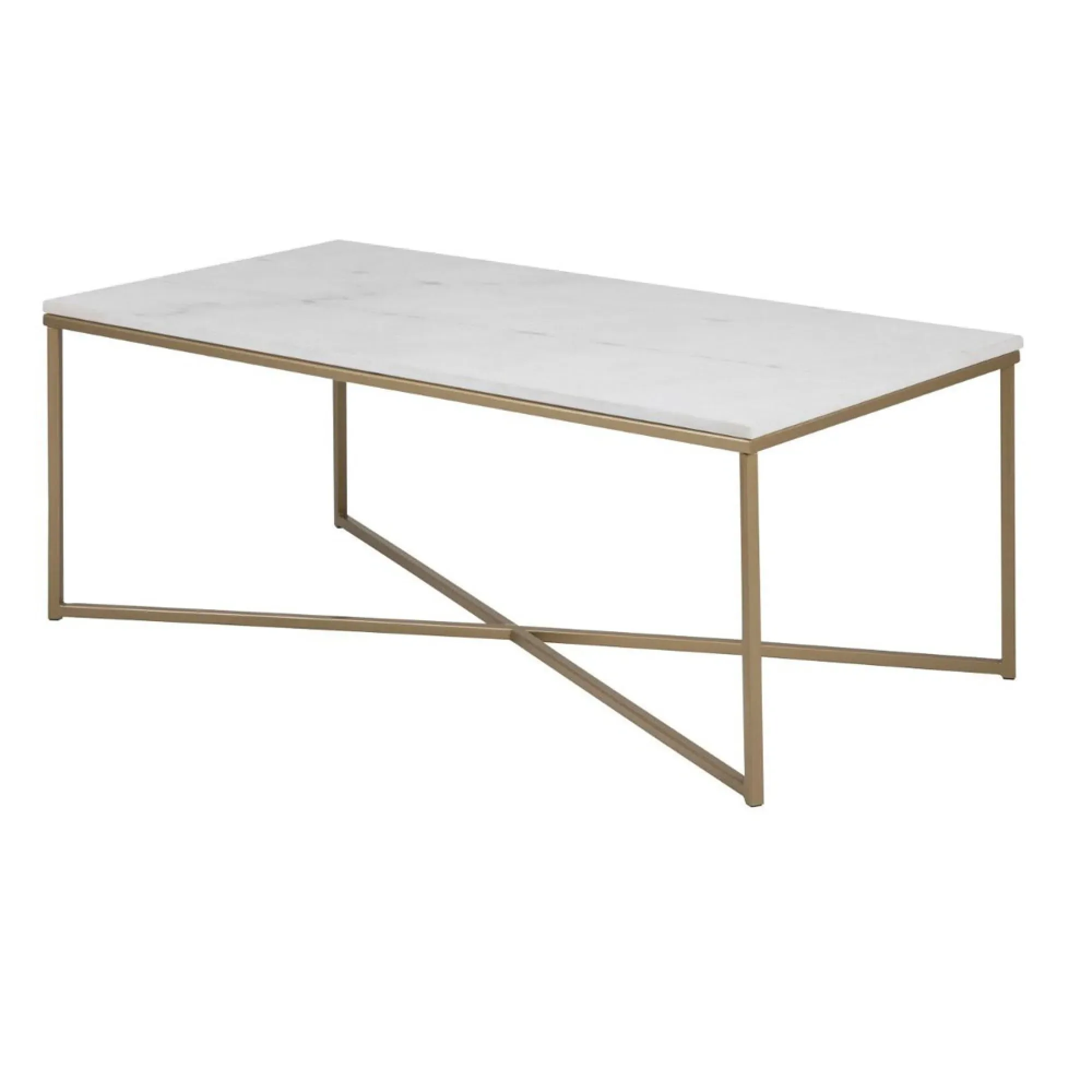 Alisma Coffee Table - White, Marble